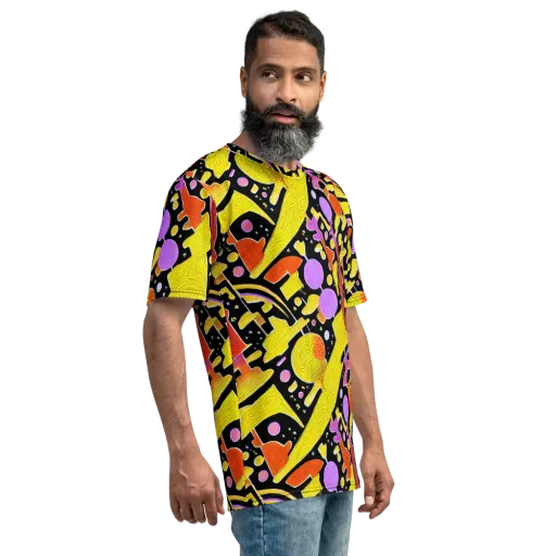 Cosmic Mushroom on a Men's Crew Neck T-Shirt