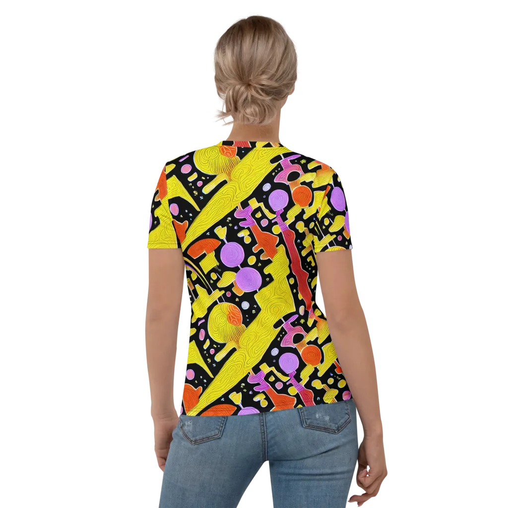 Cosmic Mushroom on Women's Crew Neck T-Shirt — Back