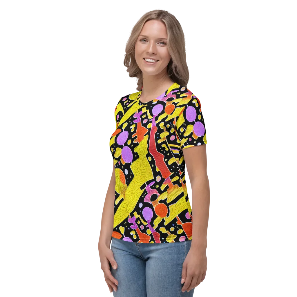 Cosmic Mushroom on Women's Crew Neck T-Shirt — Left