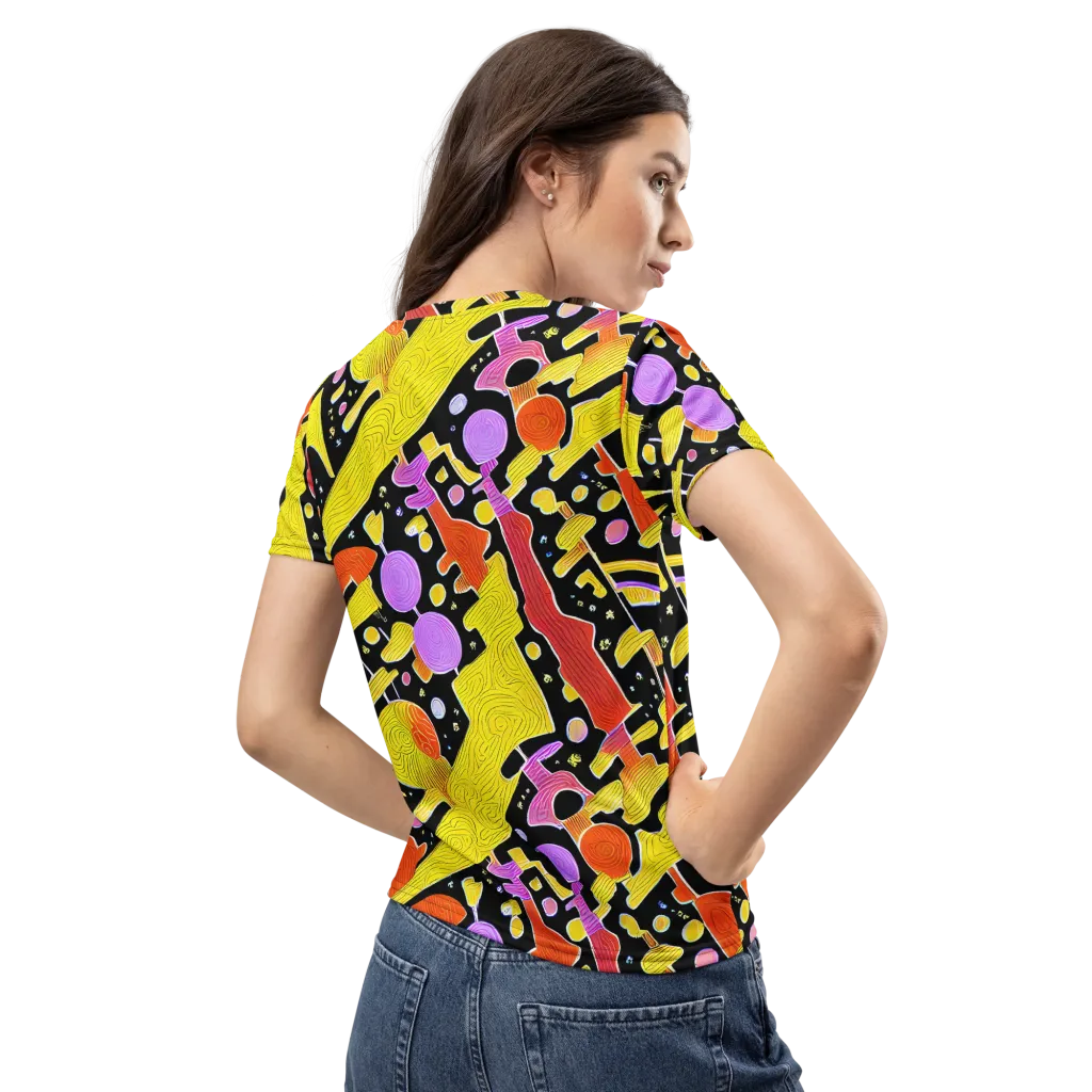 Cosmic Mushroom on Women's Crew Neck T-Shirt — Back