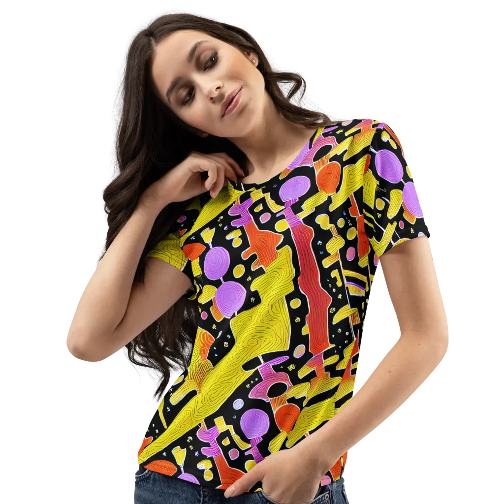 Cosmic Mushroom on Women's Crew Neck T-Shirt — Left Front
