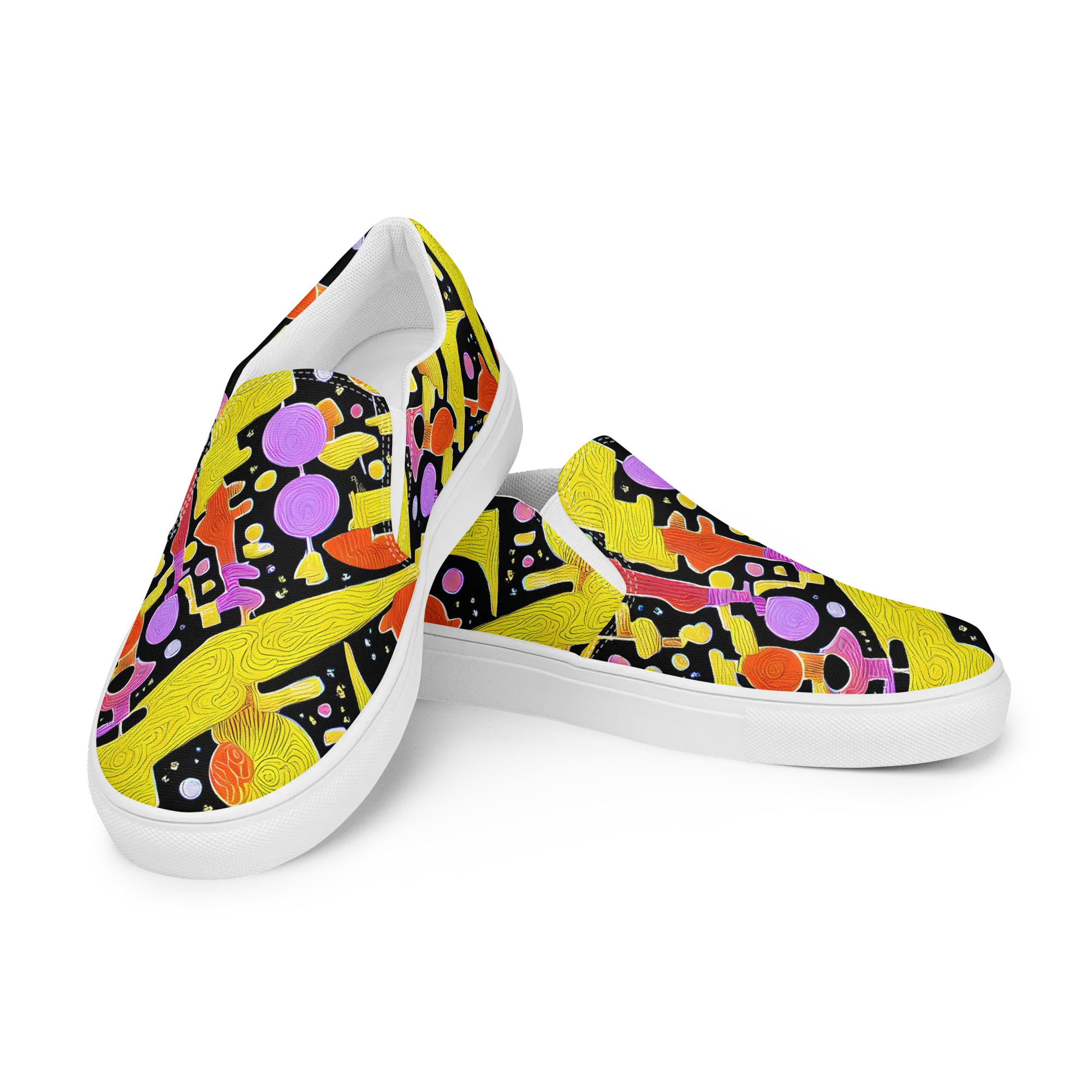 Cosmic Mushroom on Men's Slip-On Canvas Shoes — Left Front