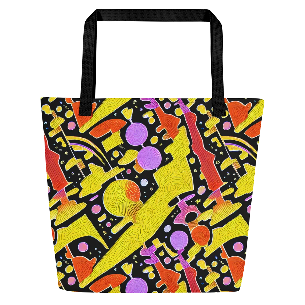 Cosmic Mushroom on Large Tote Bag W/ Pocket — Front