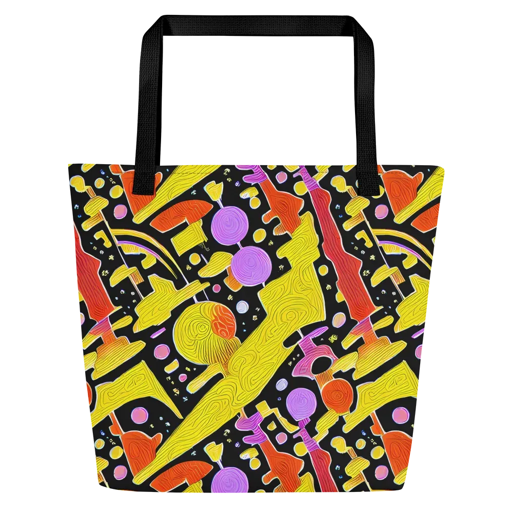 Cosmic Mushroom on Large Tote Bag W/ Pocket — Front