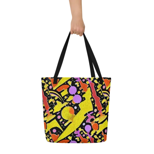 Cosmic Mushroom on a Large Tote Bag W/ Pocket