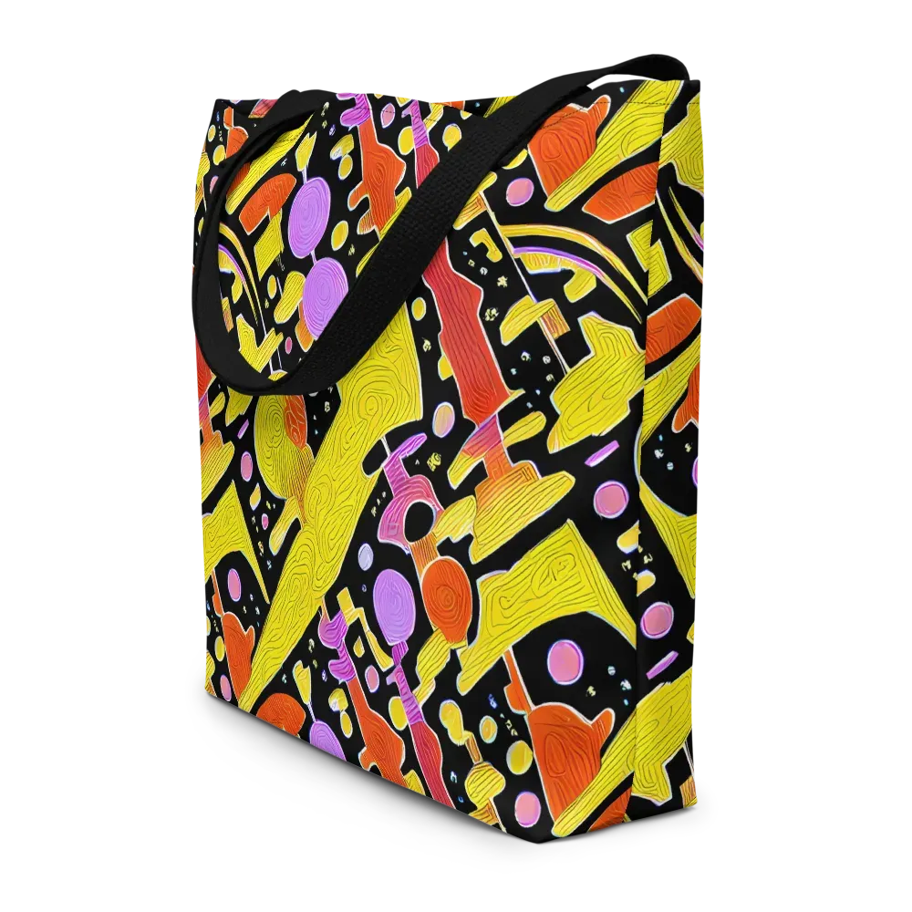 Cosmic Mushroom on Large Tote Bag W/ Pocket — Front