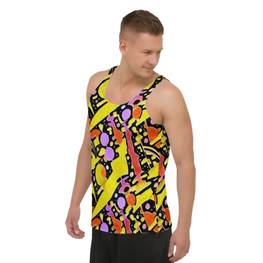 Cosmic Mushroom on a Men's Tank Top