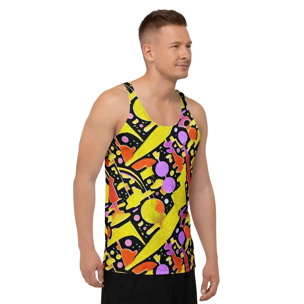 Cosmic Mushroom on Men's Tank Top — Right Front