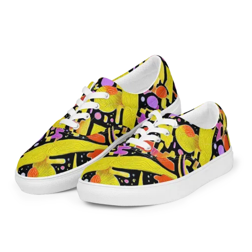 Cosmic Mushroom on a Men's Lace-Up Canvas Shoes