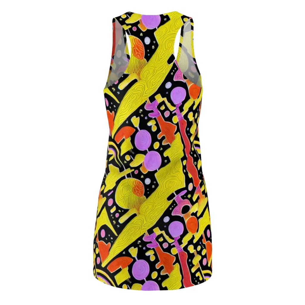 Cosmic Mushroom on Racerback Dress — Back