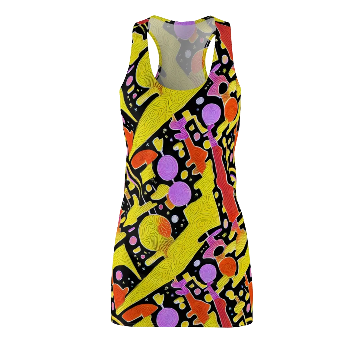 Cosmic Mushroom on Racerback Dress — Front