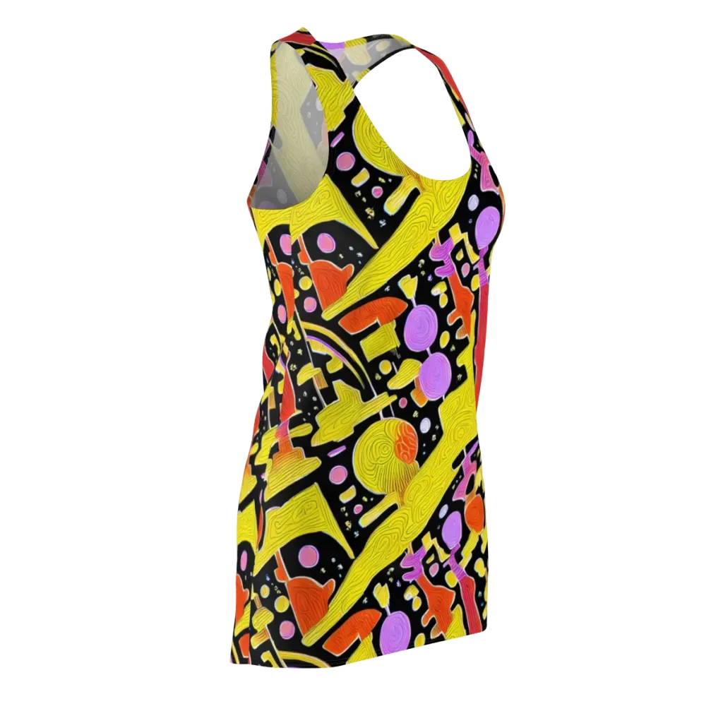 Cosmic Mushroom on Racerback Dress — Front Side