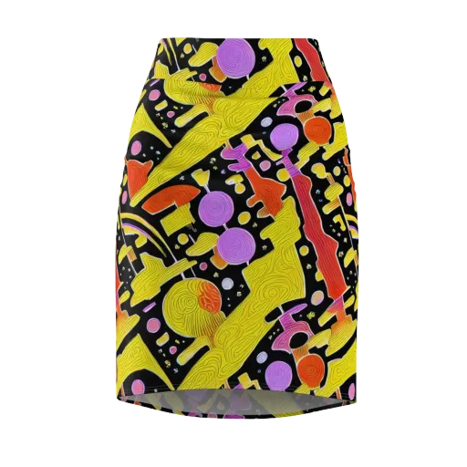Cosmic Mushroom on a Pencil Skirt