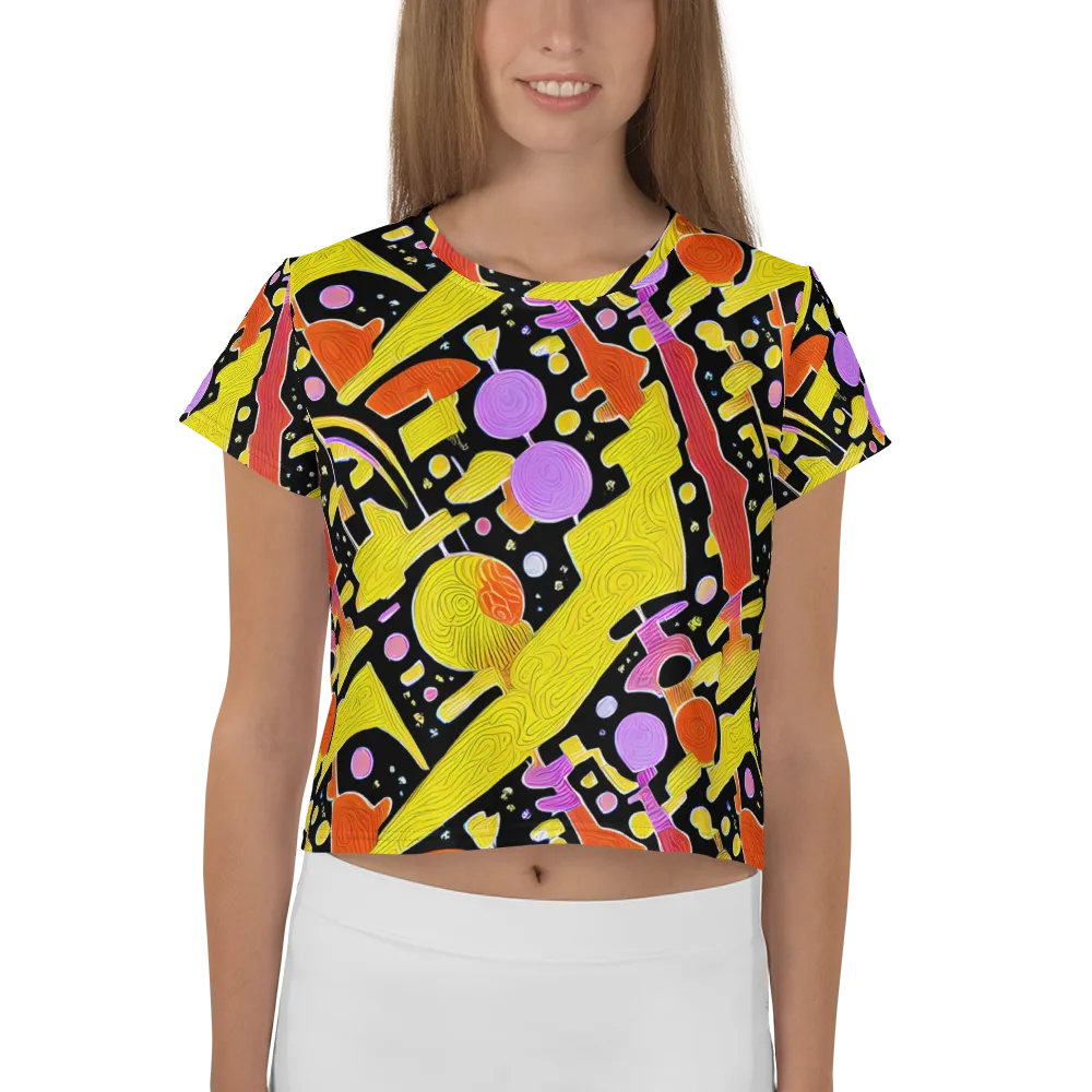 Cosmic Mushroom on Crop Tee — Front