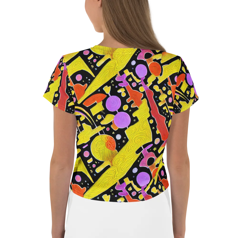 Cosmic Mushroom on Crop Tee — Back