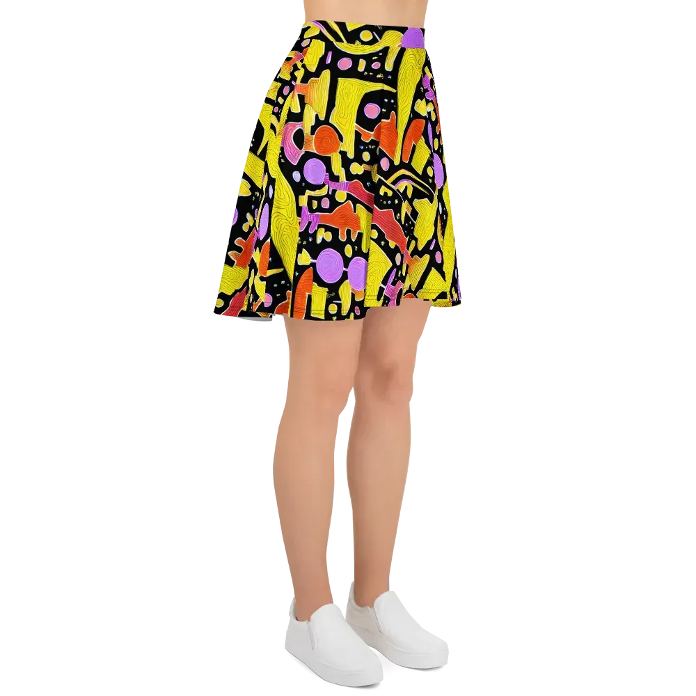 Cosmic Mushroom on Skater Skirt — Right