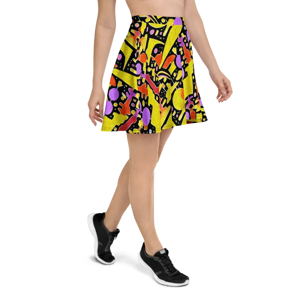 Cosmic Mushroom on Skater Skirt — Right