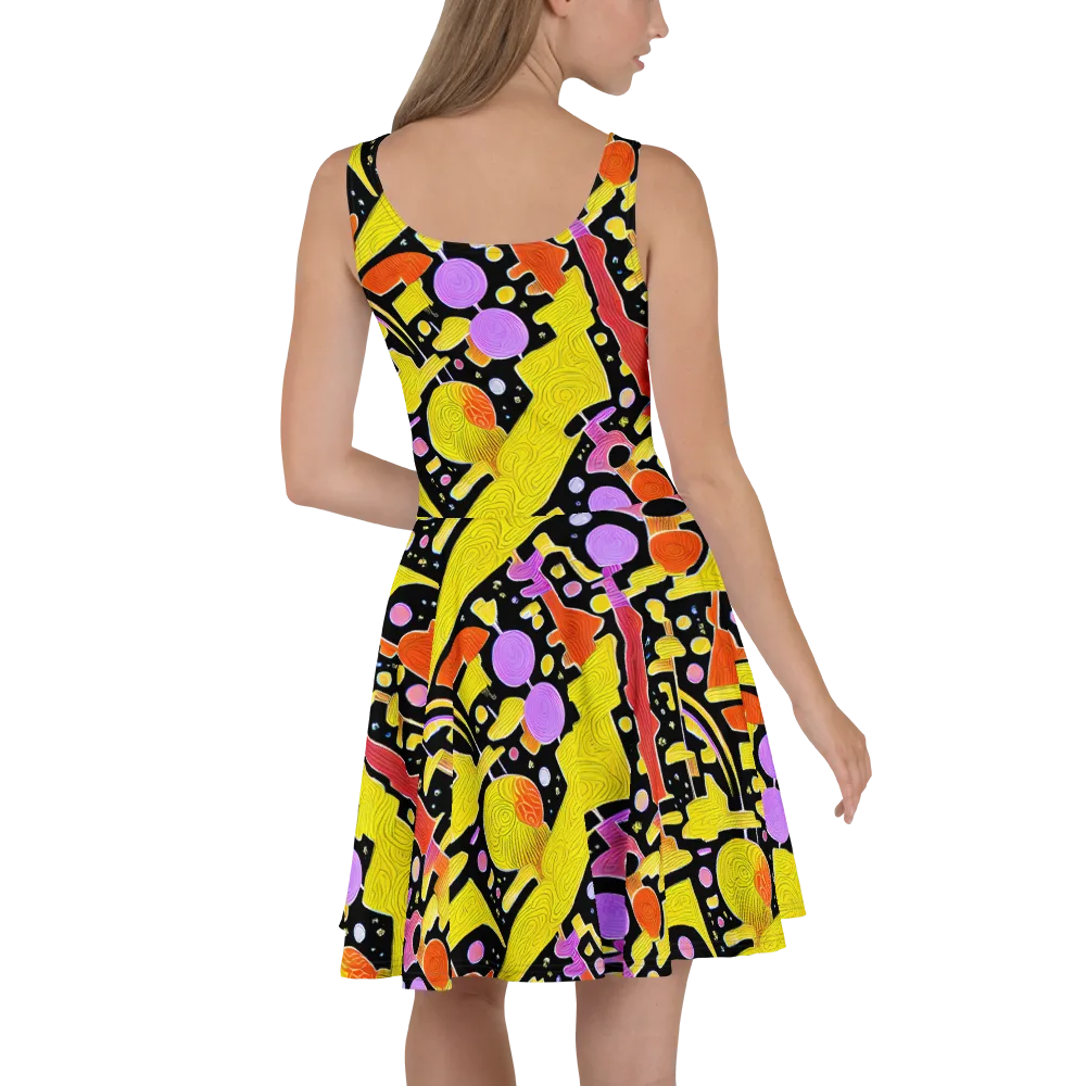 Cosmic Mushroom on Skater Dress — Back