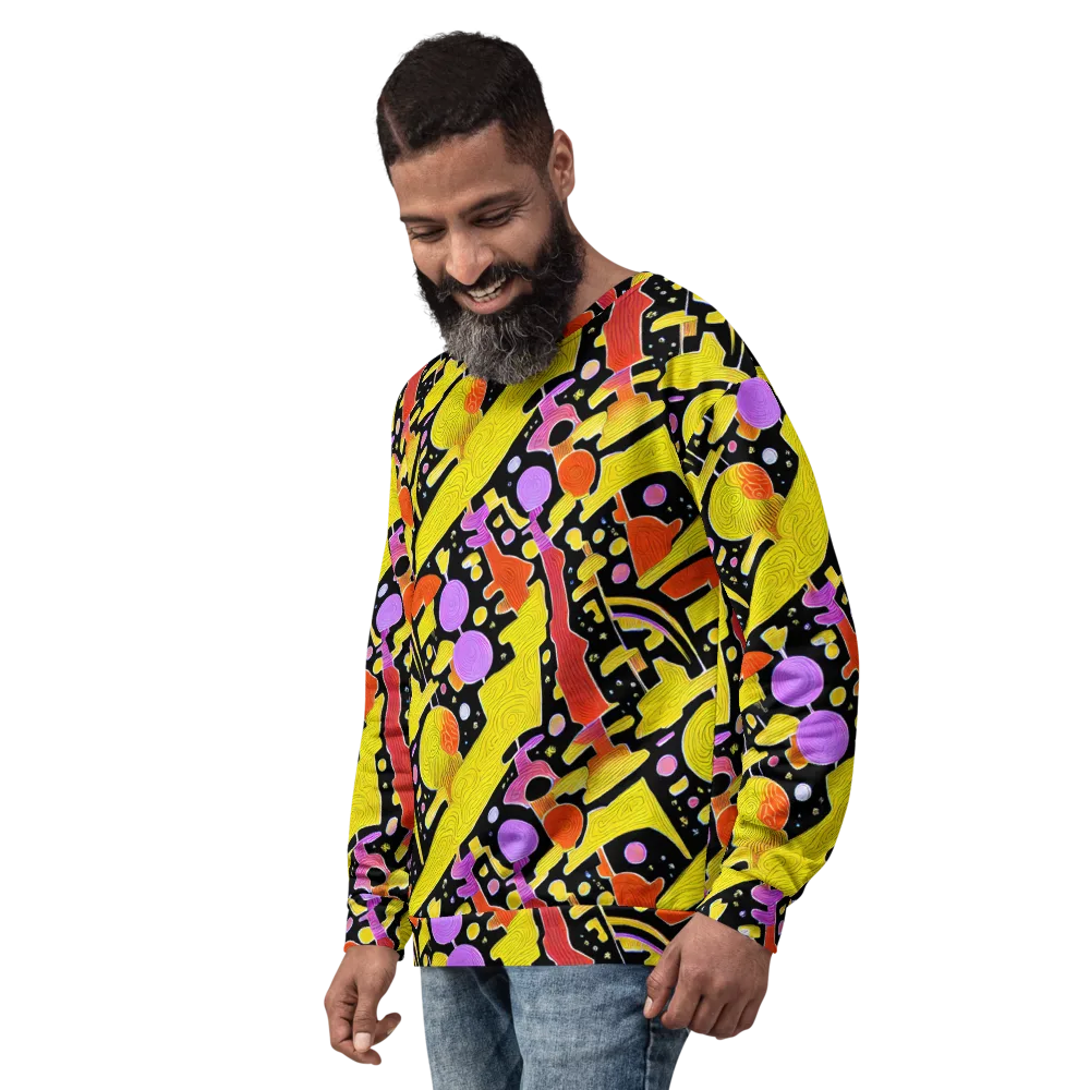Cosmic Mushroom on Sweatshirt — Left Front