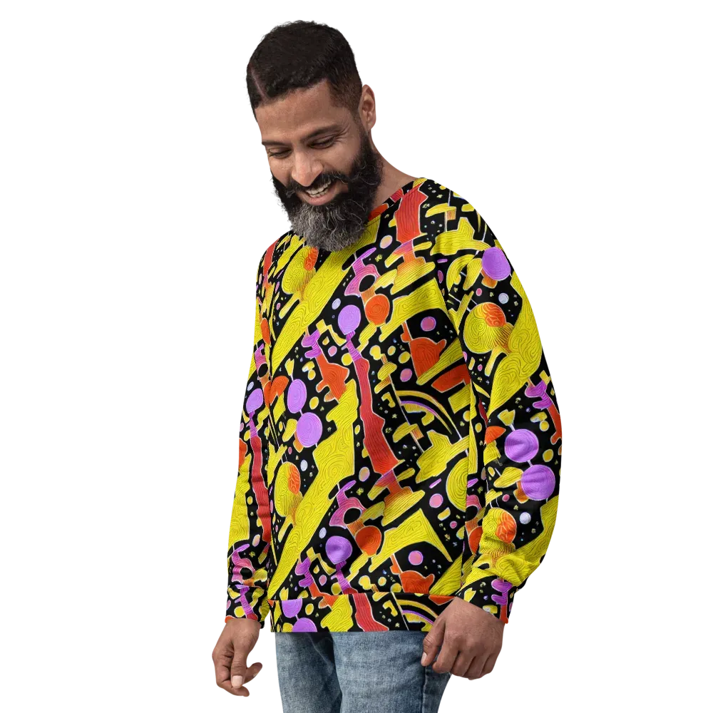 Cosmic Mushroom on Sweatshirt — Left Front