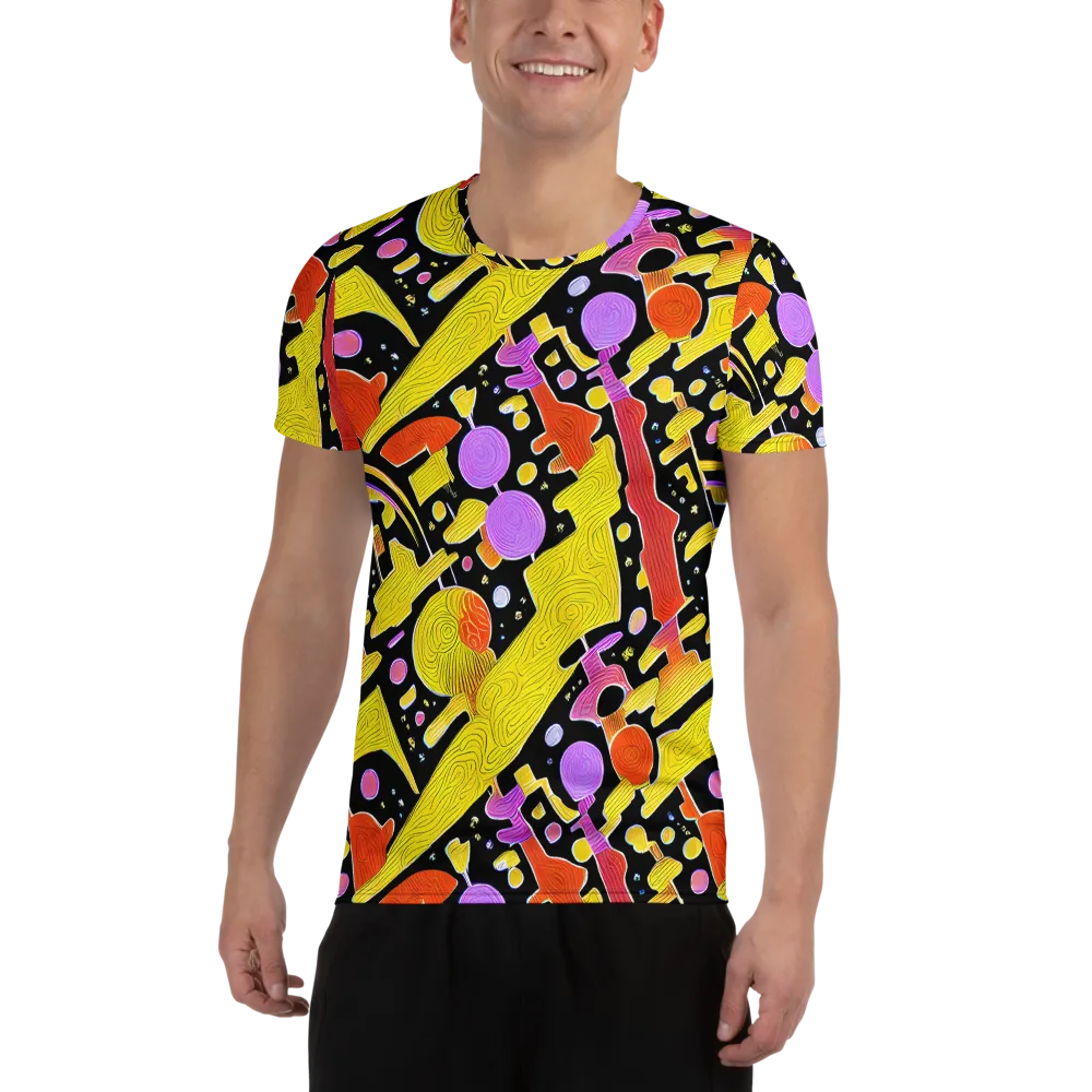 Cosmic Mushroom on Men's Athletic T-Shirt — Front