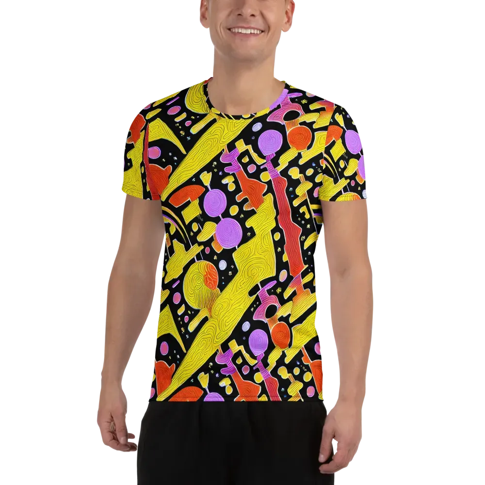 Cosmic Mushroom on Men's Athletic T-Shirt — Front