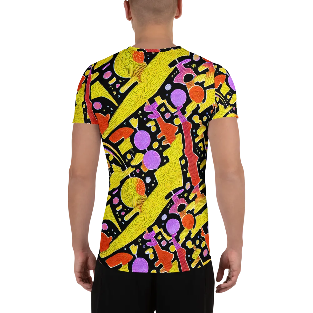 Cosmic Mushroom on Men's Athletic T-Shirt — Back