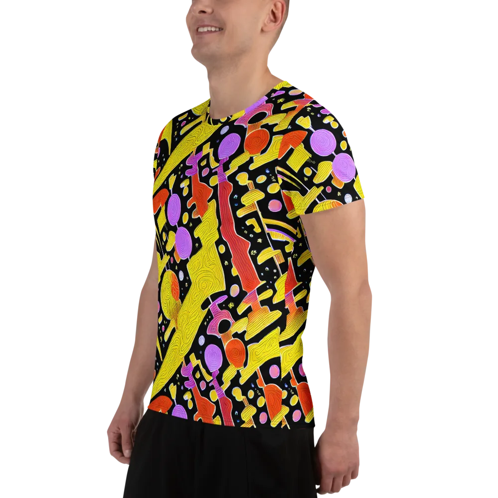 Cosmic Mushroom on Men's Athletic T-Shirt — Left