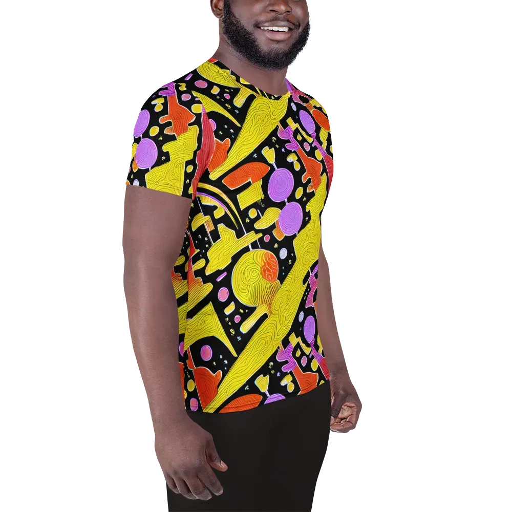 Cosmic Mushroom on Men's Athletic T-Shirt — Right