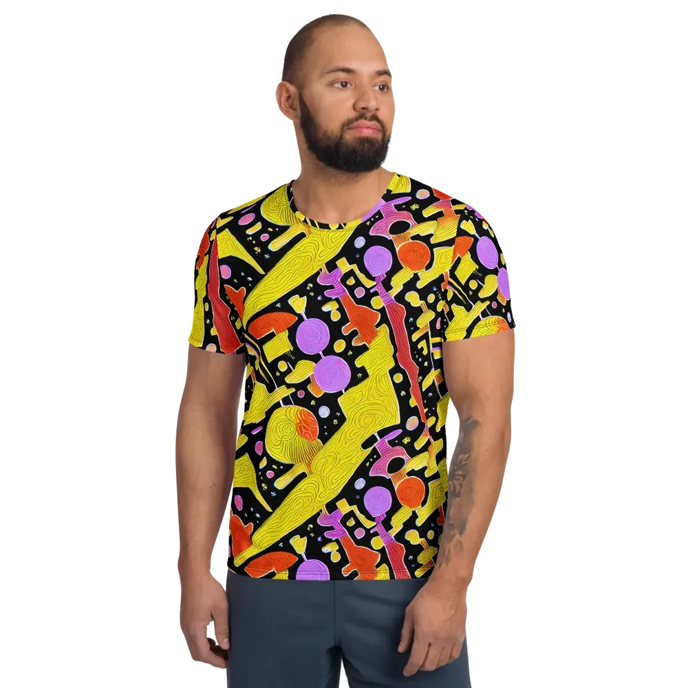 Cosmic Mushroom on Men's Athletic T-Shirt — Front