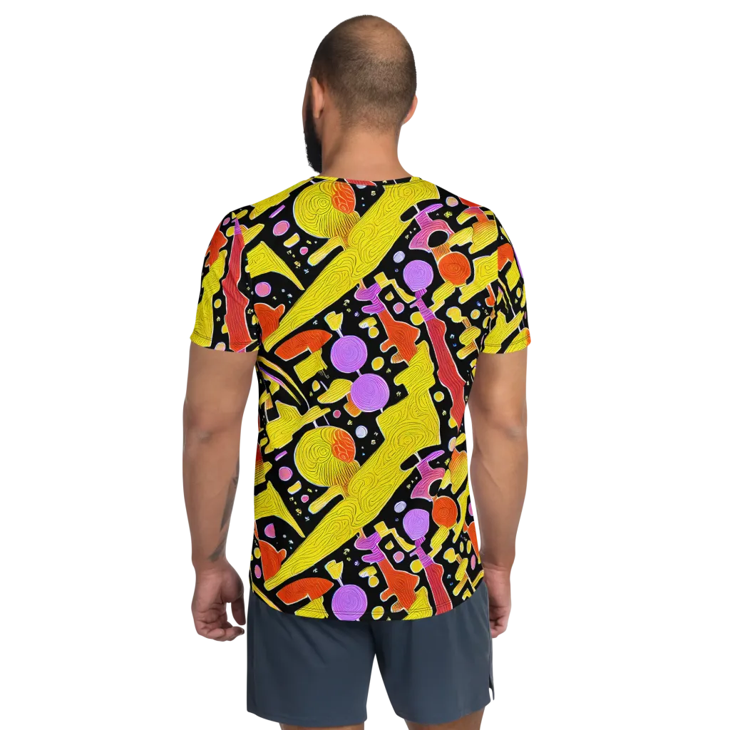 Cosmic Mushroom on Men's Athletic T-Shirt — Back
