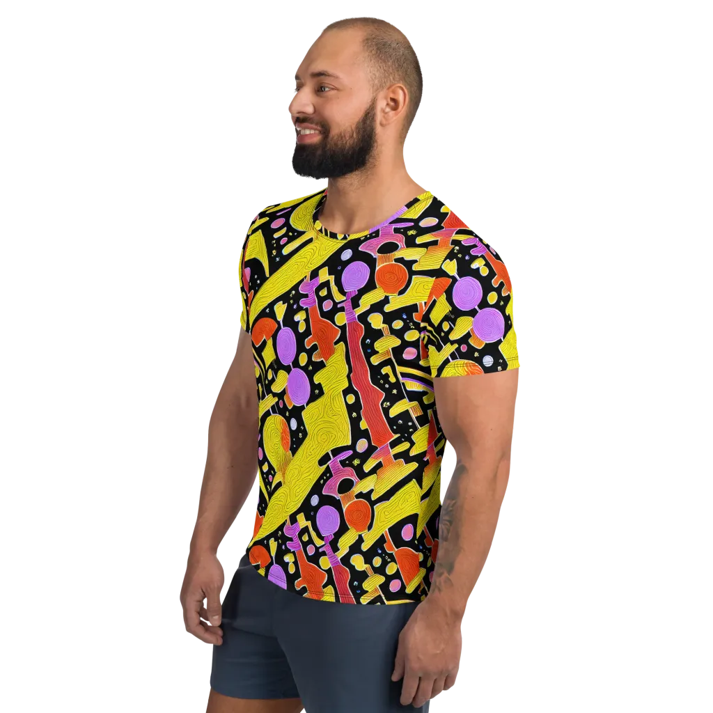 Cosmic Mushroom on Men's Athletic T-Shirt — Left