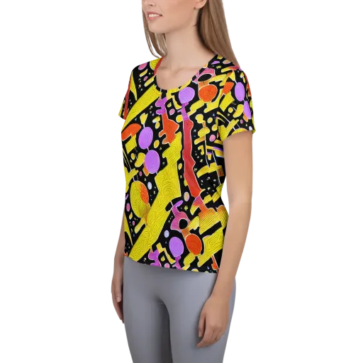 Cosmic Mushroom on a Women's Athletic T-Shirt