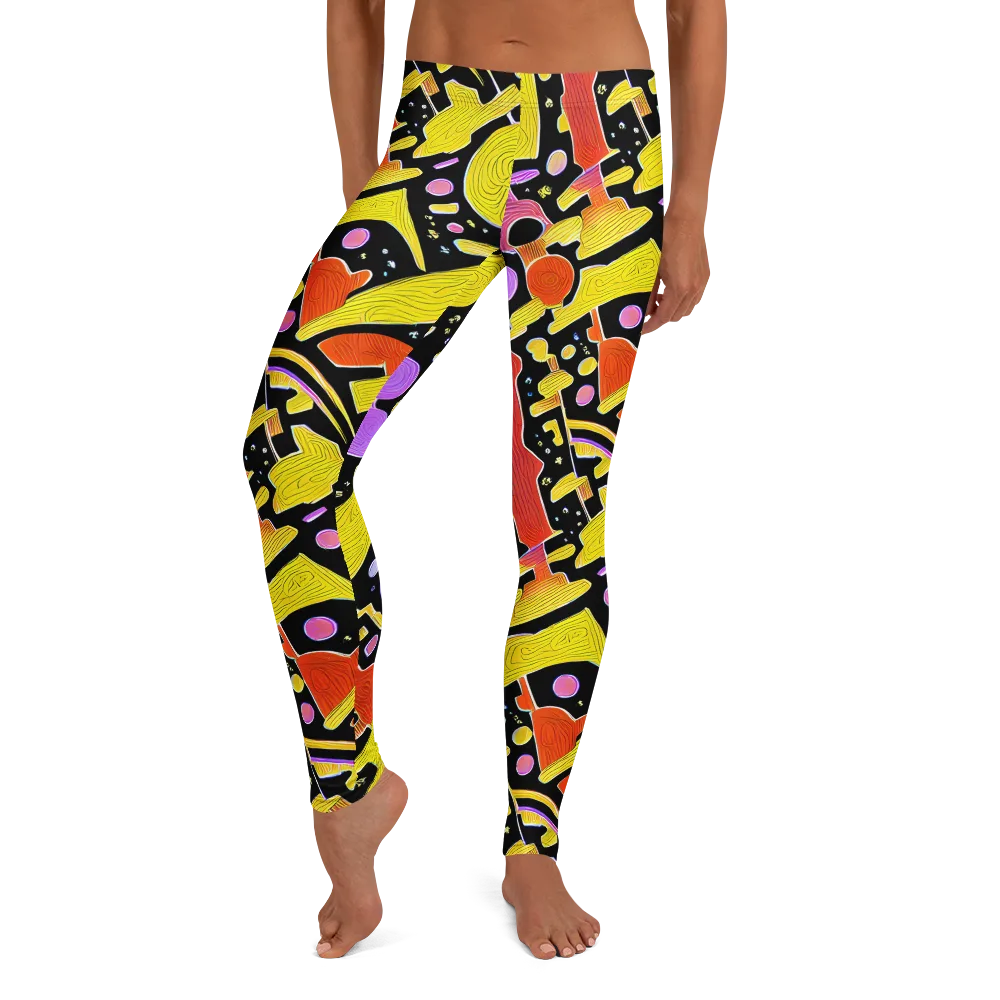 Cosmic Mushroom on Leggings — Front
