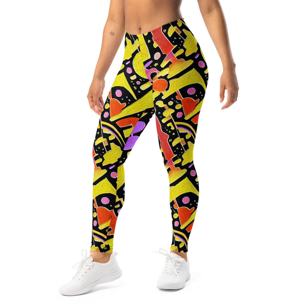 Cosmic Mushroom on Leggings — Left Front