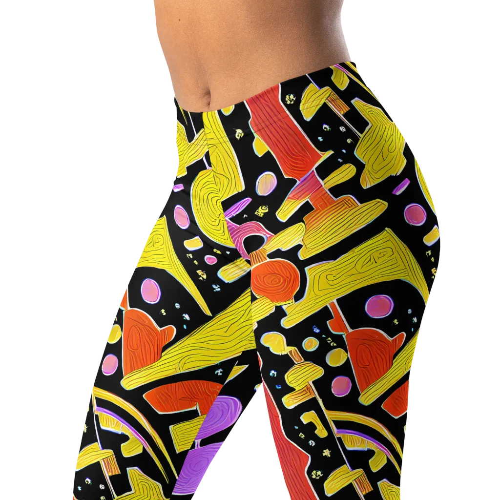 Cosmic Mushroom on Leggings — Left Front