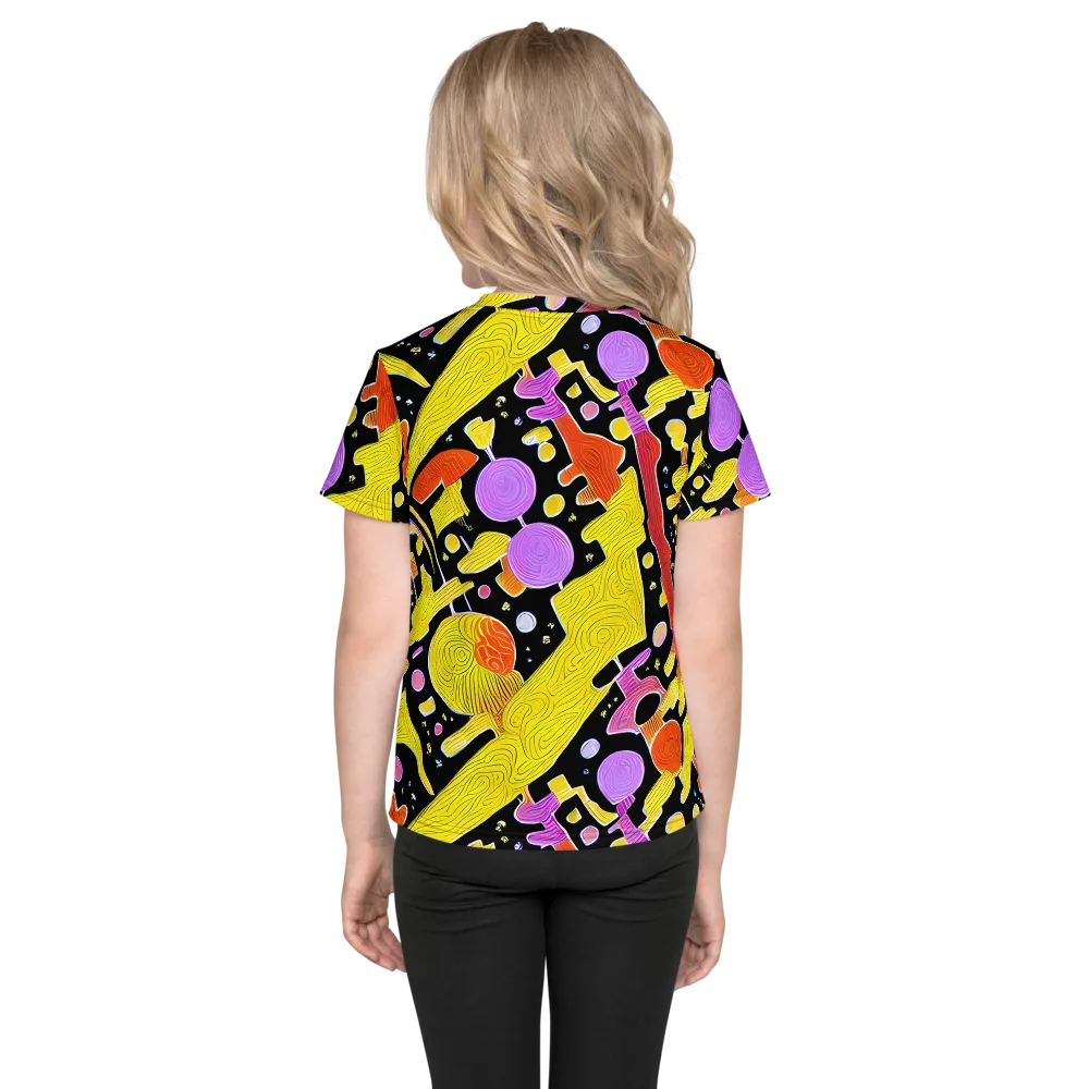 Cosmic Mushroom on Kids Crew Neck T-Shirt — Back