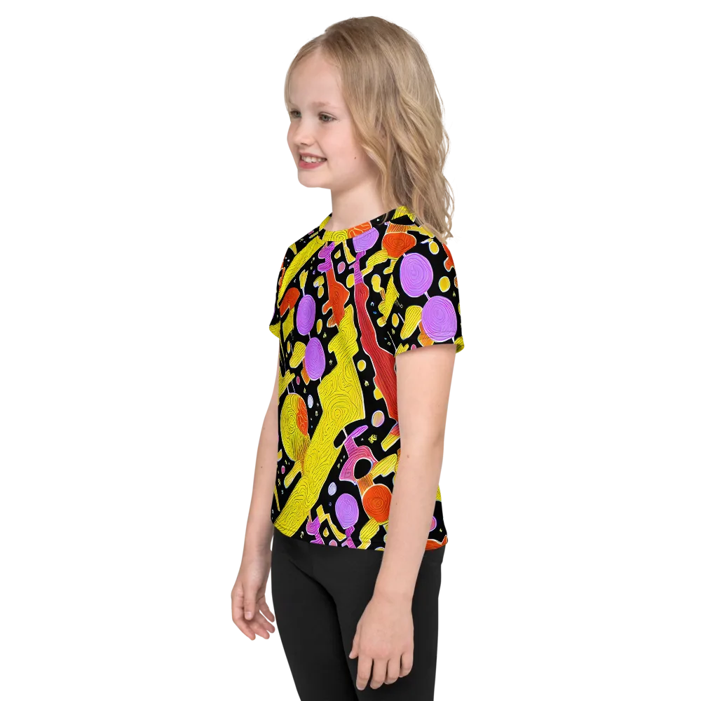 Cosmic Mushroom on Kids Crew Neck T-Shirt — Left