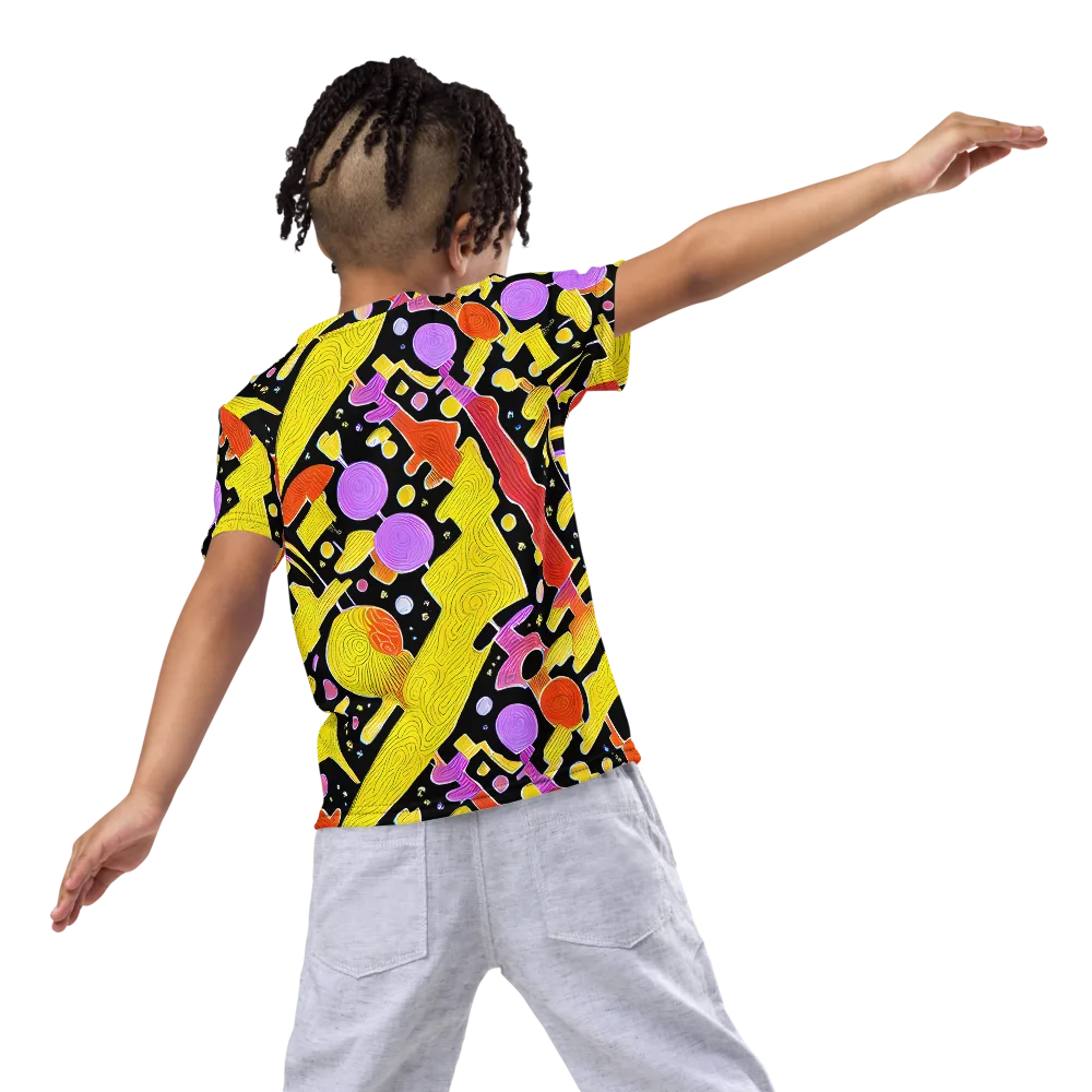 Cosmic Mushroom on Kids Crew Neck T-Shirt — Back