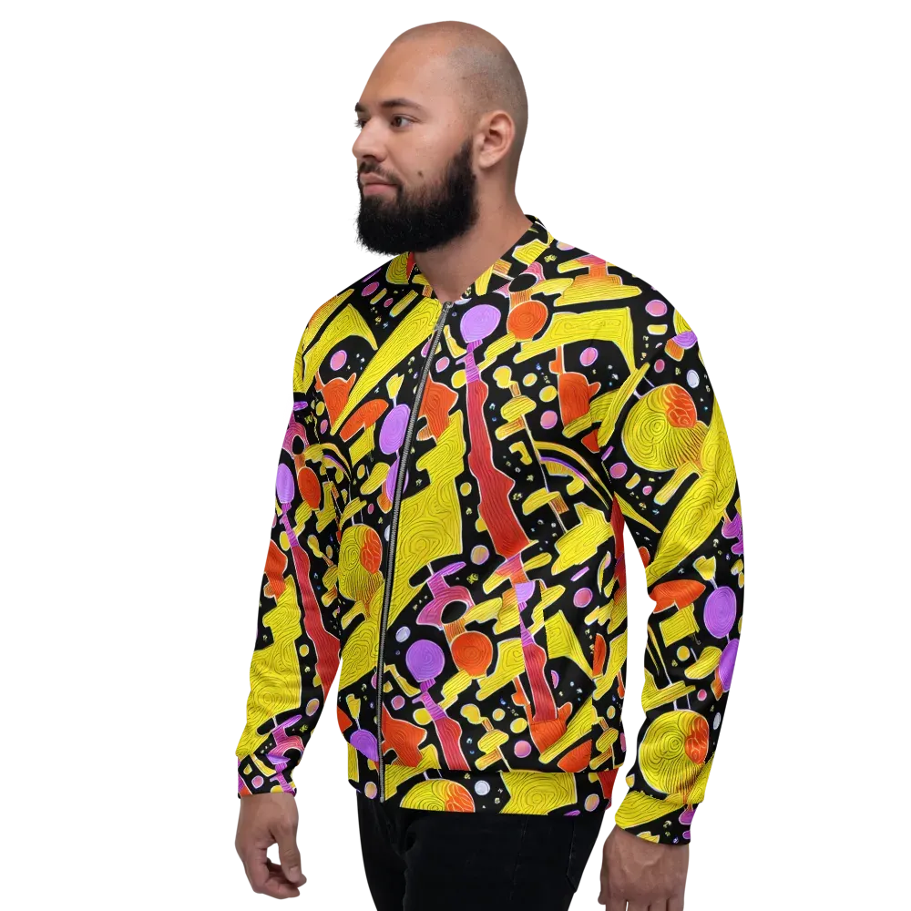 Cosmic Mushroom on Bomber Jacket — Left