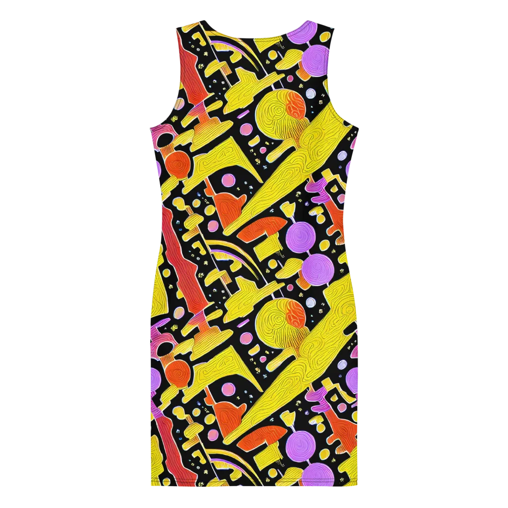 Cosmic Mushroom on Bodycon Dress — Back