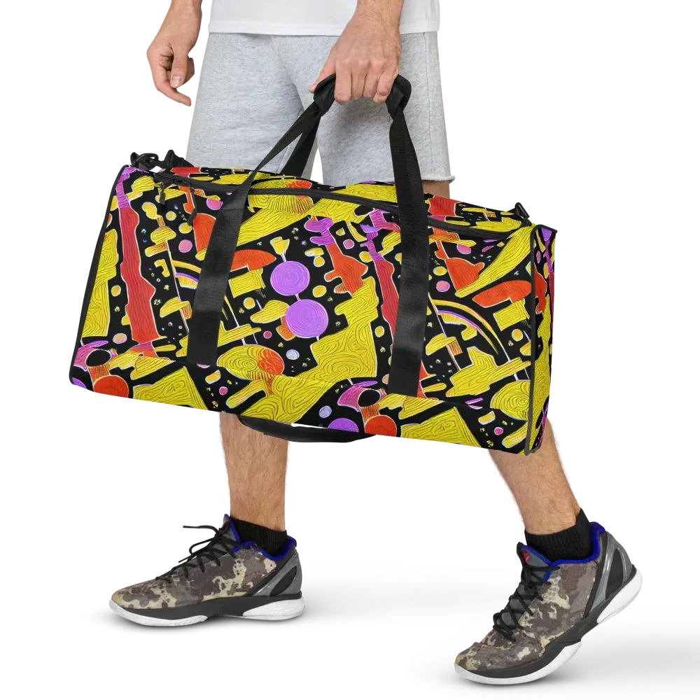 Cosmic Mushroom on Duffle Bag — Front