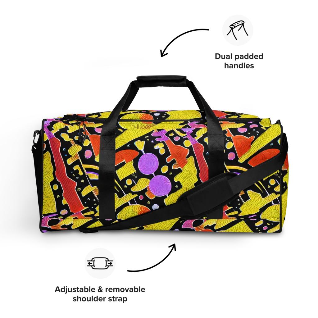 Cosmic Mushroom on Duffle Bag — Front