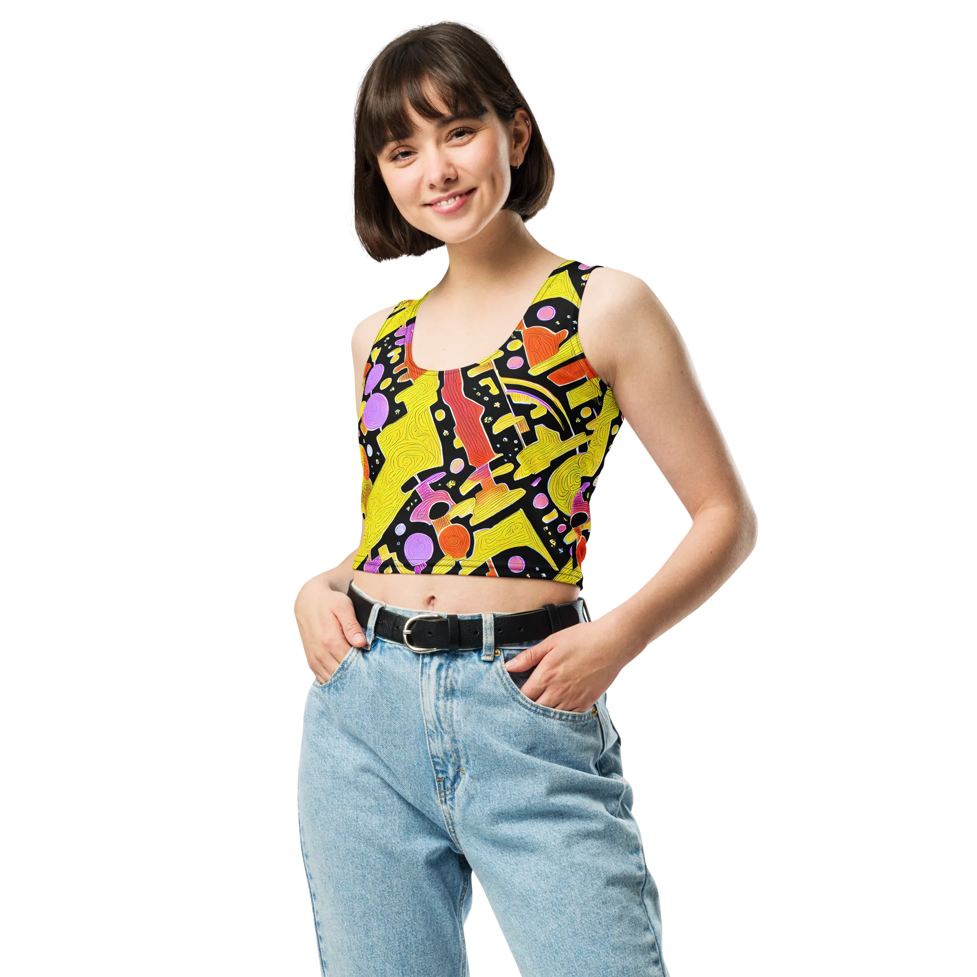 Cosmic Mushroom on Crop Top — Front