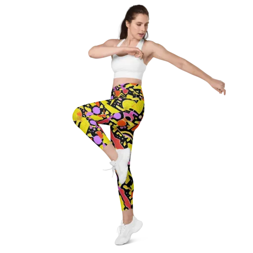 Cosmic Mushroom on a Leggings with Pockets
