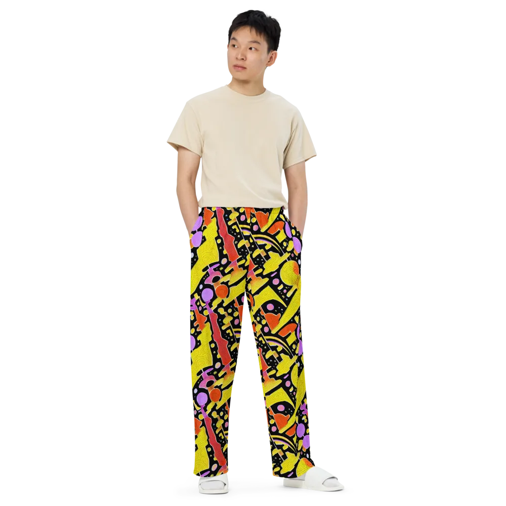 Cosmic Mushroom on Wide-Leg Pants — Front