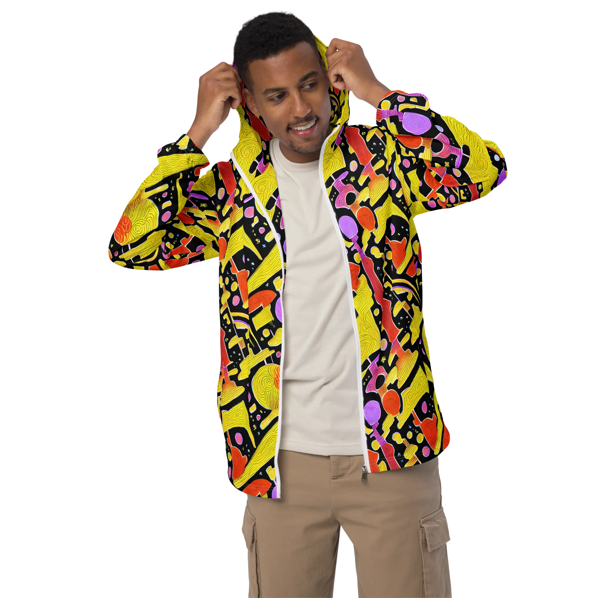 Cosmic Mushroom on Men's Windbreaker — Front