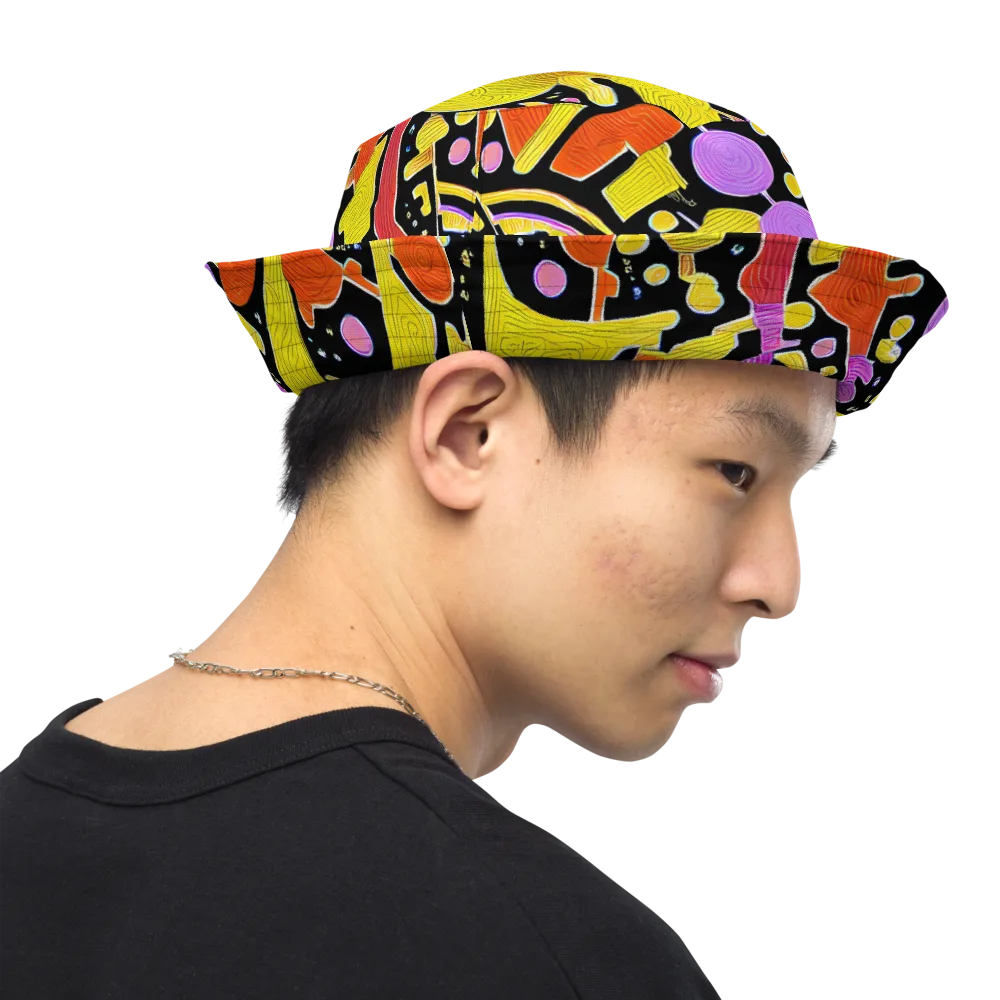 Cosmic Mushroom on Reversible Bucket Hat — Right Outside