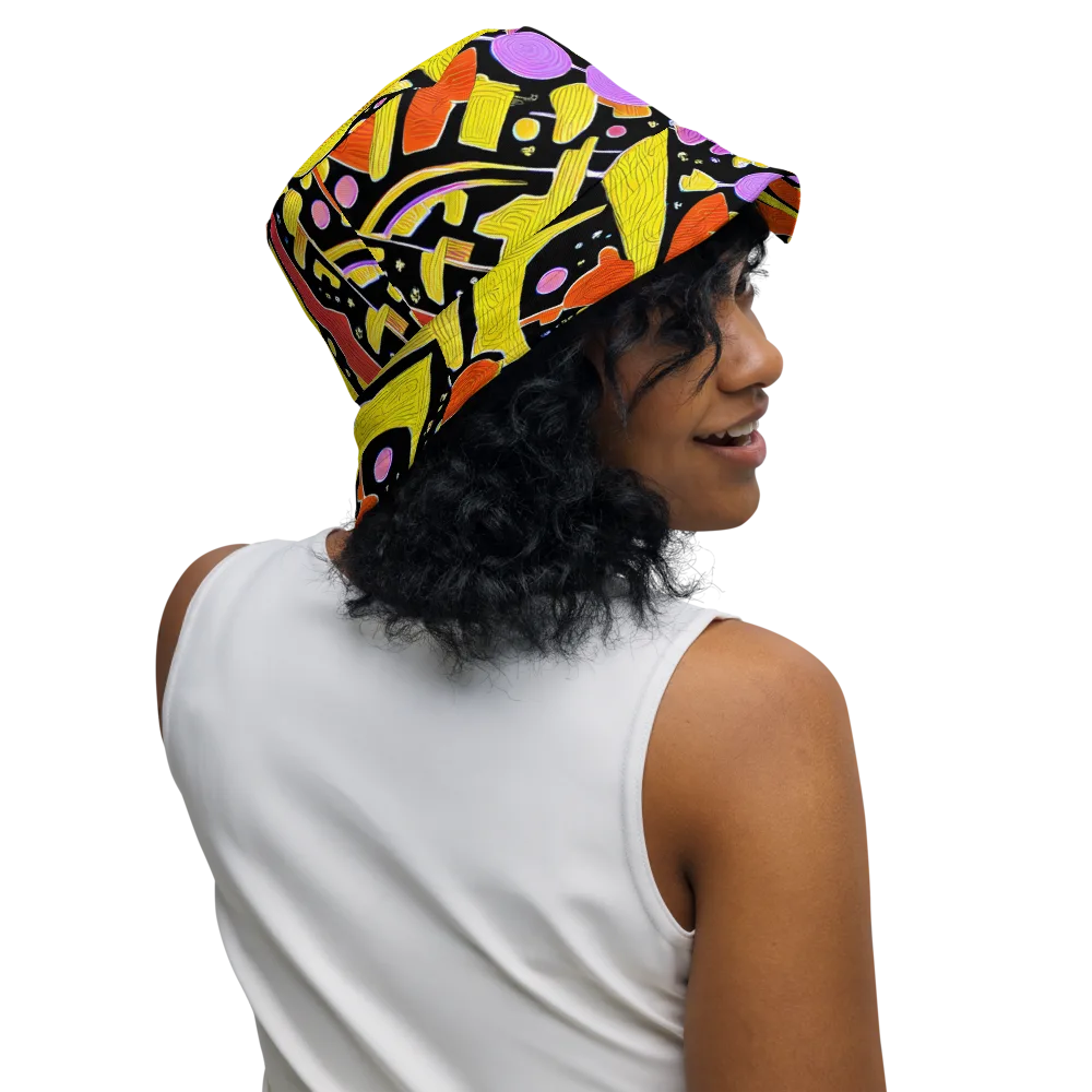 Cosmic Mushroom on Reversible Bucket Hat — Right Outside