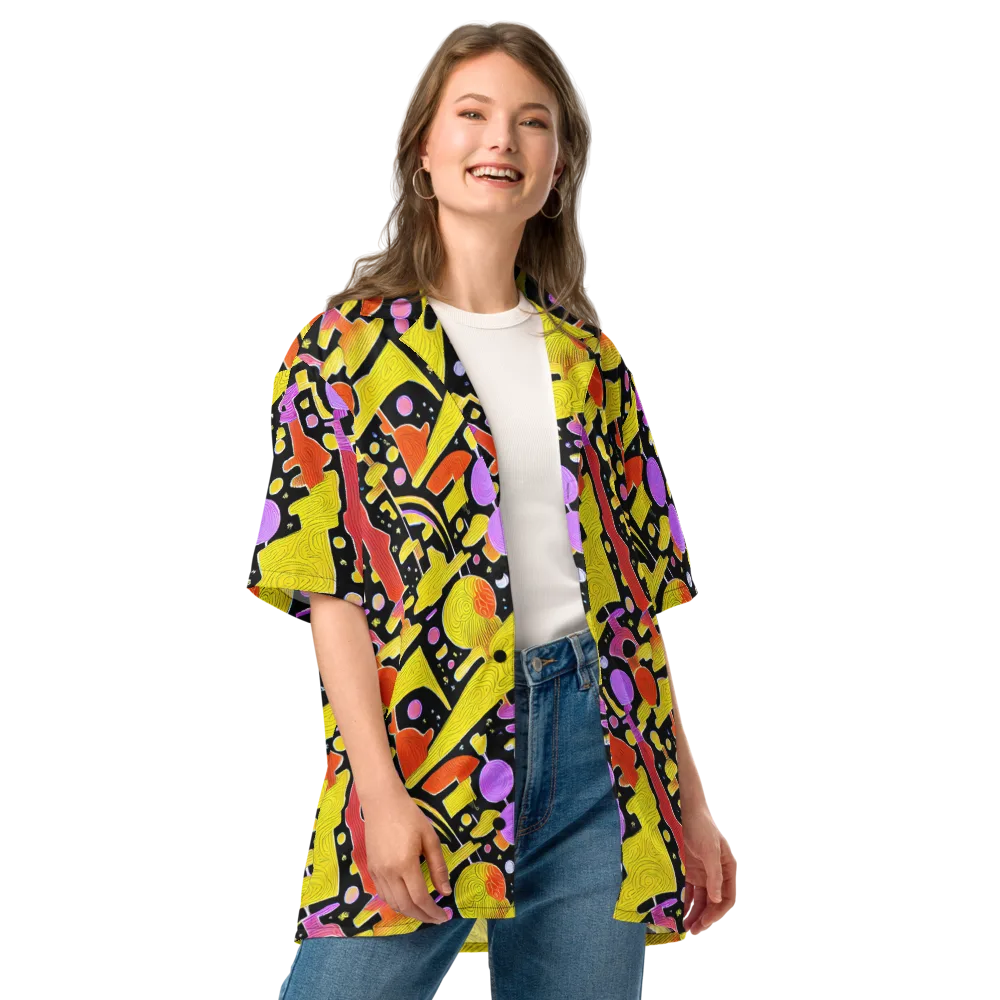 Cosmic Mushroom on Button Shirt — Front